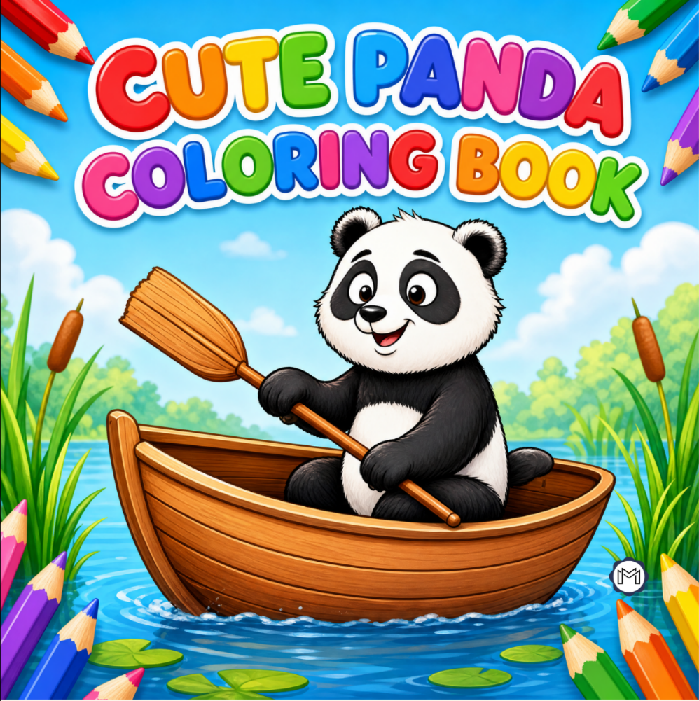 Cute Cozy Panda Bear Animal Coloring Book Gift for Adults Kids Boys Girls Teens: Single Sided Bold and Easy Cool Panda Bear Coloring Book