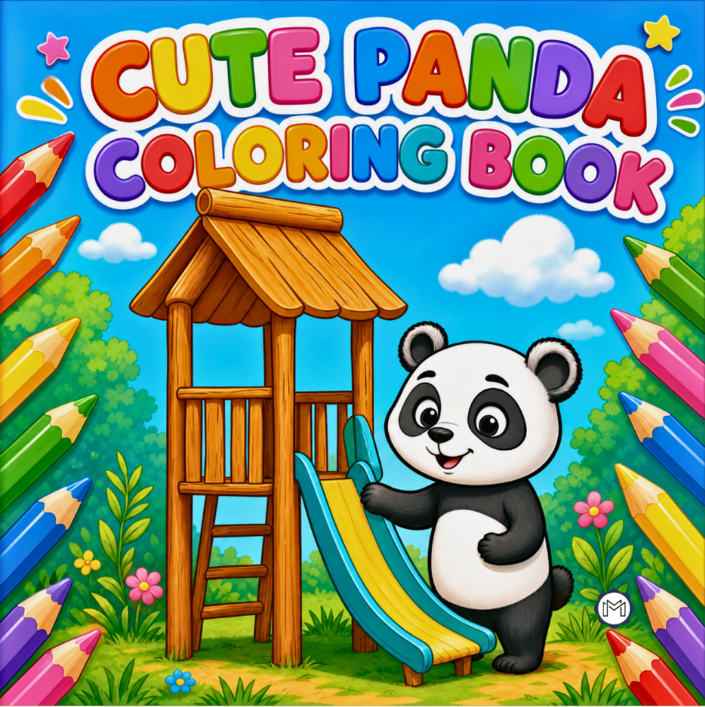 Cute Cozy Panda Bear Animal Coloring Book Gift for Adults Kids Boys Girls Teens: Single Sided Bold and Easy Cool Panda Bear Coloring Book