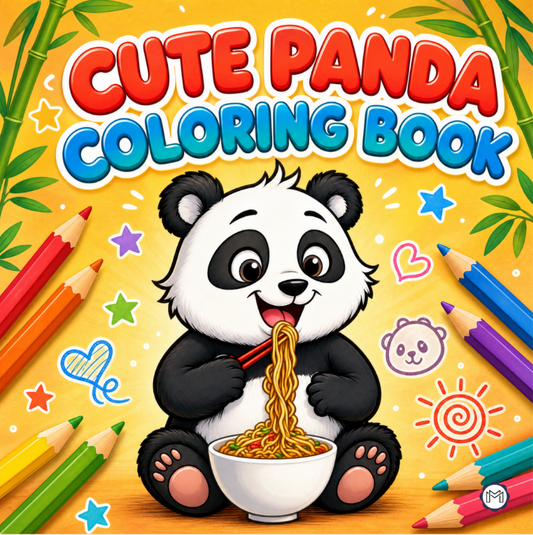 Cute Cozy Panda Bear Animal Coloring Book Gift for Adults Kids Boys Girls Teens: Single Sided Bold and Easy Cool Panda Bear Coloring Book