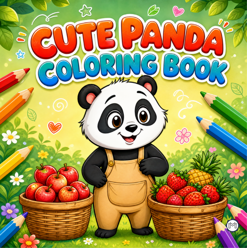 Cute Cozy Panda Bear Animal Coloring Book Gift for Adults Kids Boys Girls Teens: Single Sided Bold and Easy Cool Panda Bear Coloring Book