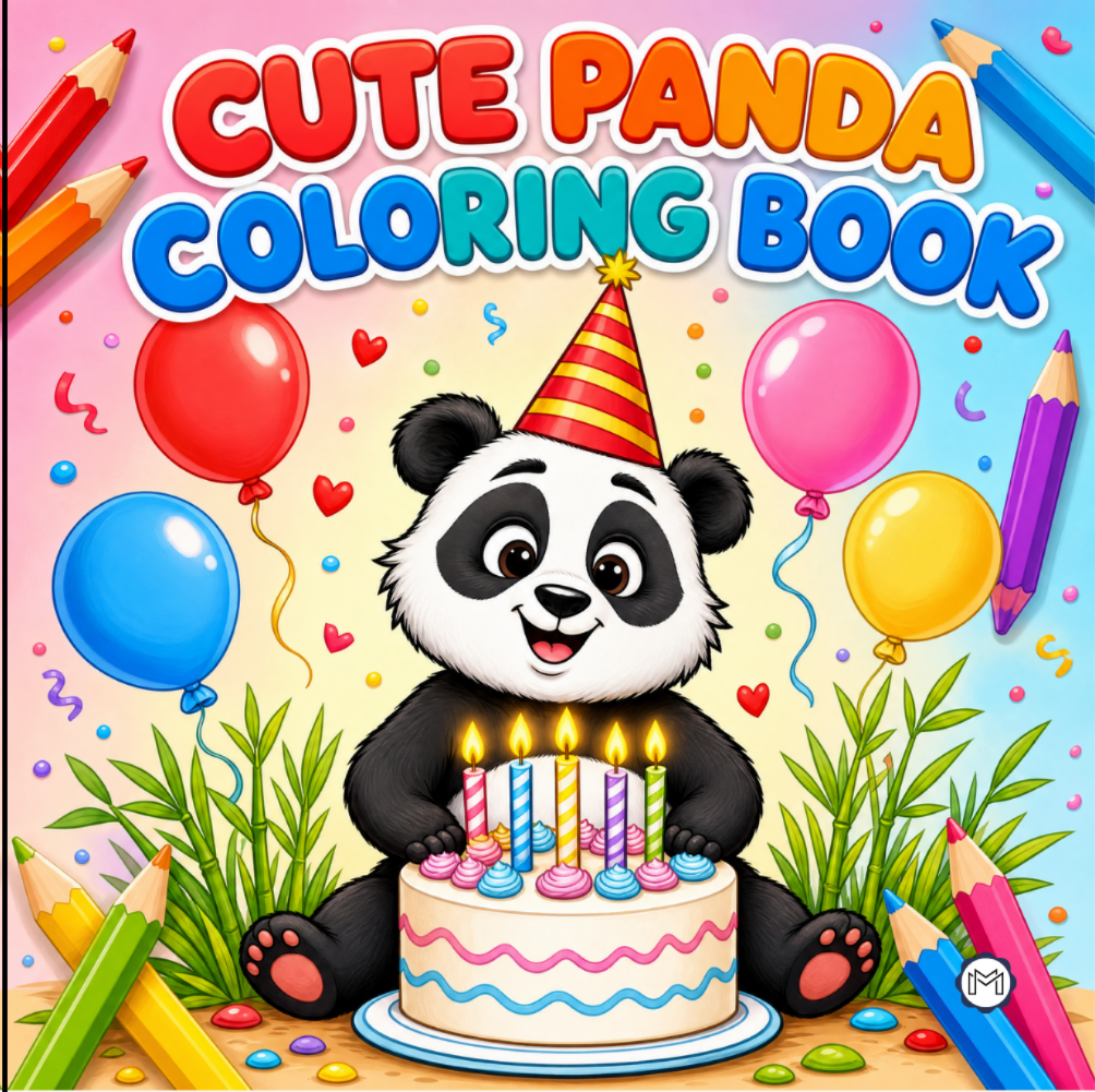 Cute Cozy Panda Bear Animal Coloring Book Gift for Adults Kids Boys Girls Teens: Single Sided Bold and Easy Cool Panda Bear Coloring Book