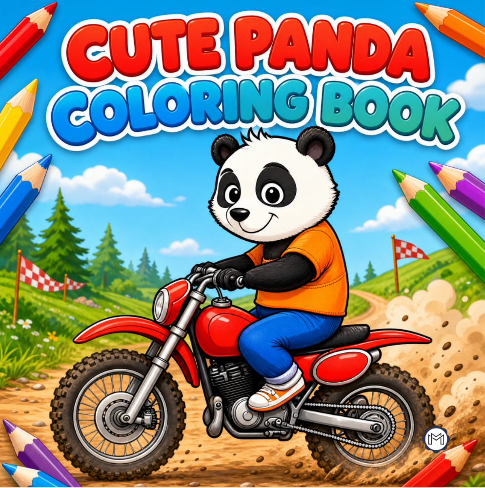 Cute Cozy Panda Bear Animal Coloring Book Gift for Adults Kids Boys Girls Teens: Single Sided Bold and Easy Cool Panda Bear Coloring Book