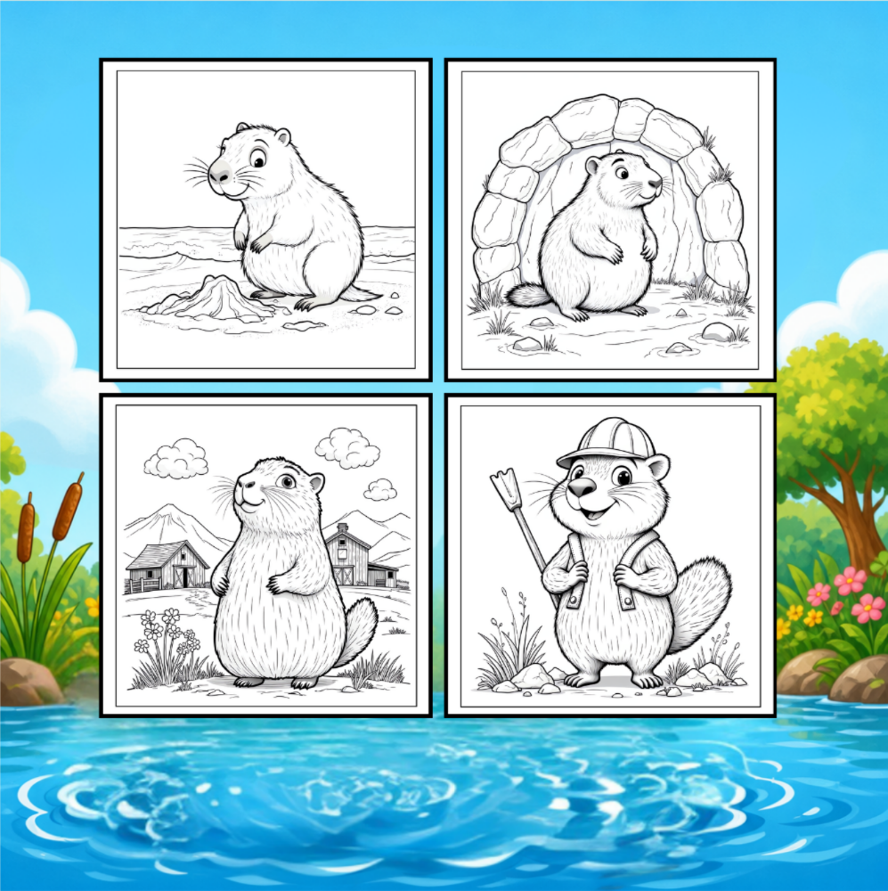 Cute Cozy Funny Capybara Animal Coloring Book Gift for Adults Kids Boys Girls Teens: Single Sided Bold and Easy Cool Capybara Coloring Book