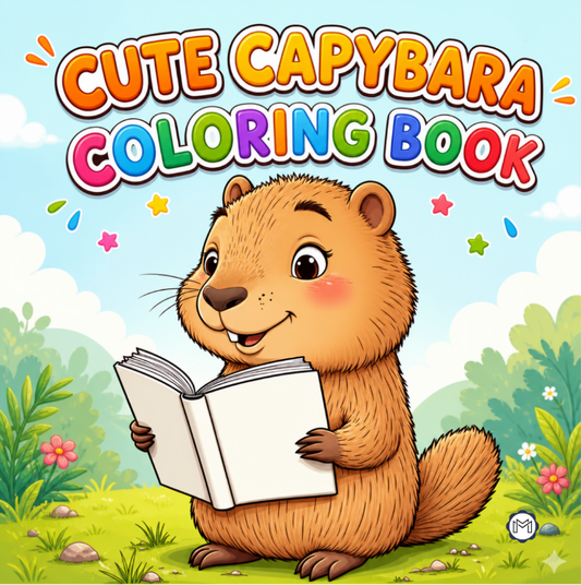 Cute Cozy Funny Capybara Animal Coloring Book Gift for Adults Kids Boys Girls Teens: Single Sided Bold and Easy Cool Capybara Coloring Book