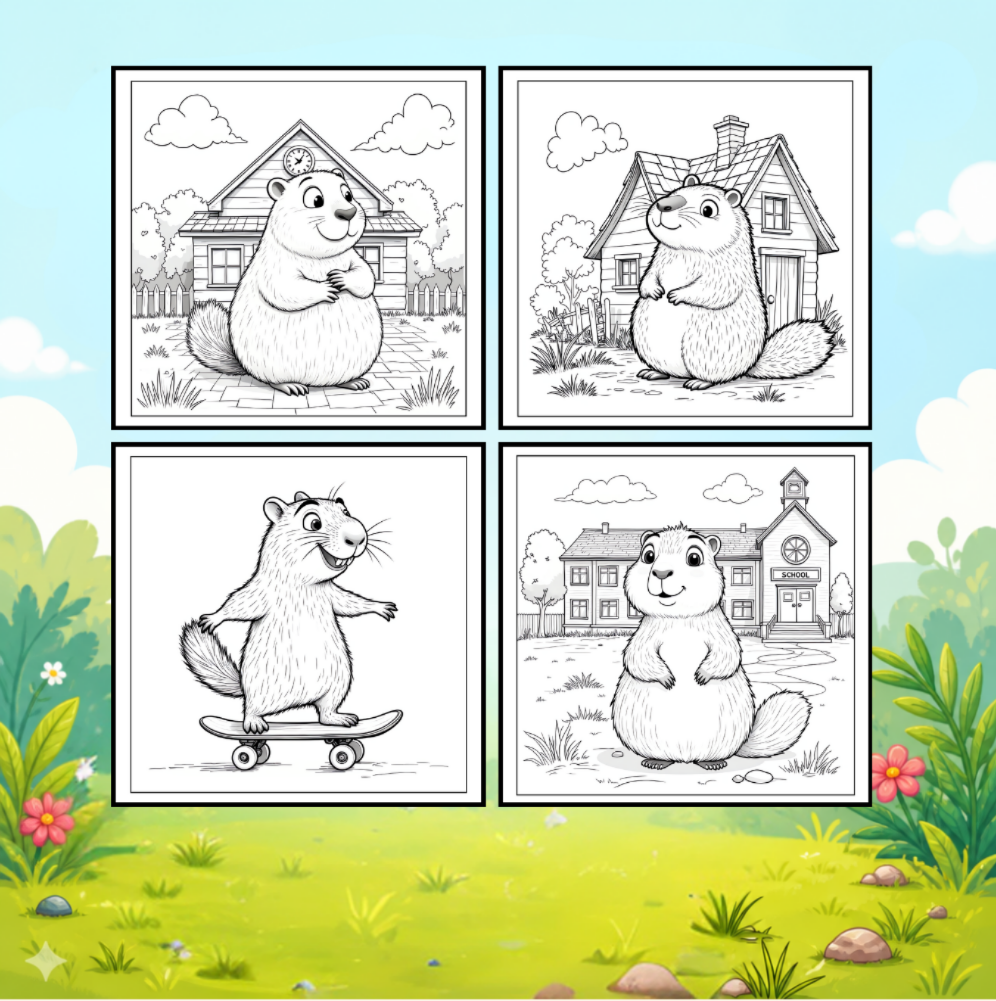Cute Cozy Funny Capybara Animal Coloring Book Gift for Adults Kids Boys Girls Teens: Single Sided Bold and Easy Cool Capybara Coloring Book