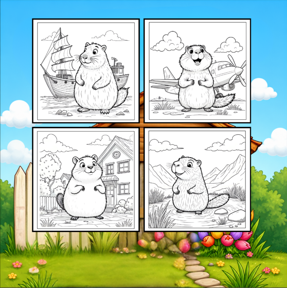 Cute Cozy Funny Capybara Animal Coloring Book Gift for Adults Kids Boys Girls Teens: Single Sided Bold and Easy Cool Capybara Coloring Book