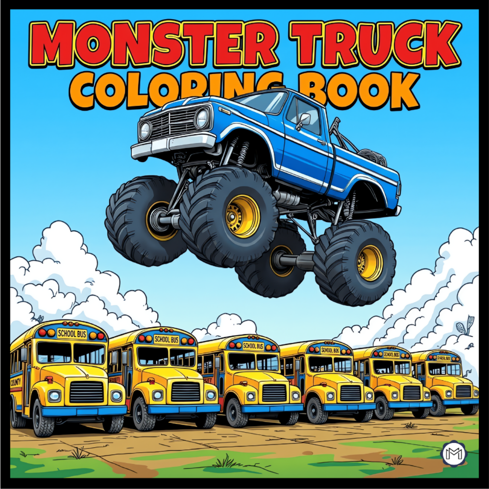 Monster Truck Coloring Book for Kids Adults: Easy Monster Truck Coloring Book Pages for Toddlers Boys Girls Adults