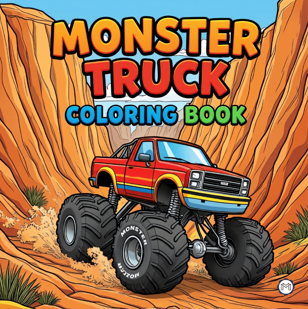 Monster Truck Coloring Book for Kids Adults: Easy Monster Truck Coloring Book Pages for Toddlers Boys Girls Adults