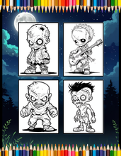 Load image into Gallery viewer, Creepy Cute Zombie Coloring Book for Kids Teens Spooky Halloween Activity Single Sided Pages Fun Horror Gift
