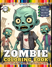 Load image into Gallery viewer, Creepy Cute Zombie Coloring Book for Kids Teens Spooky Halloween Activity Single Sided Pages Fun Horror Gift
