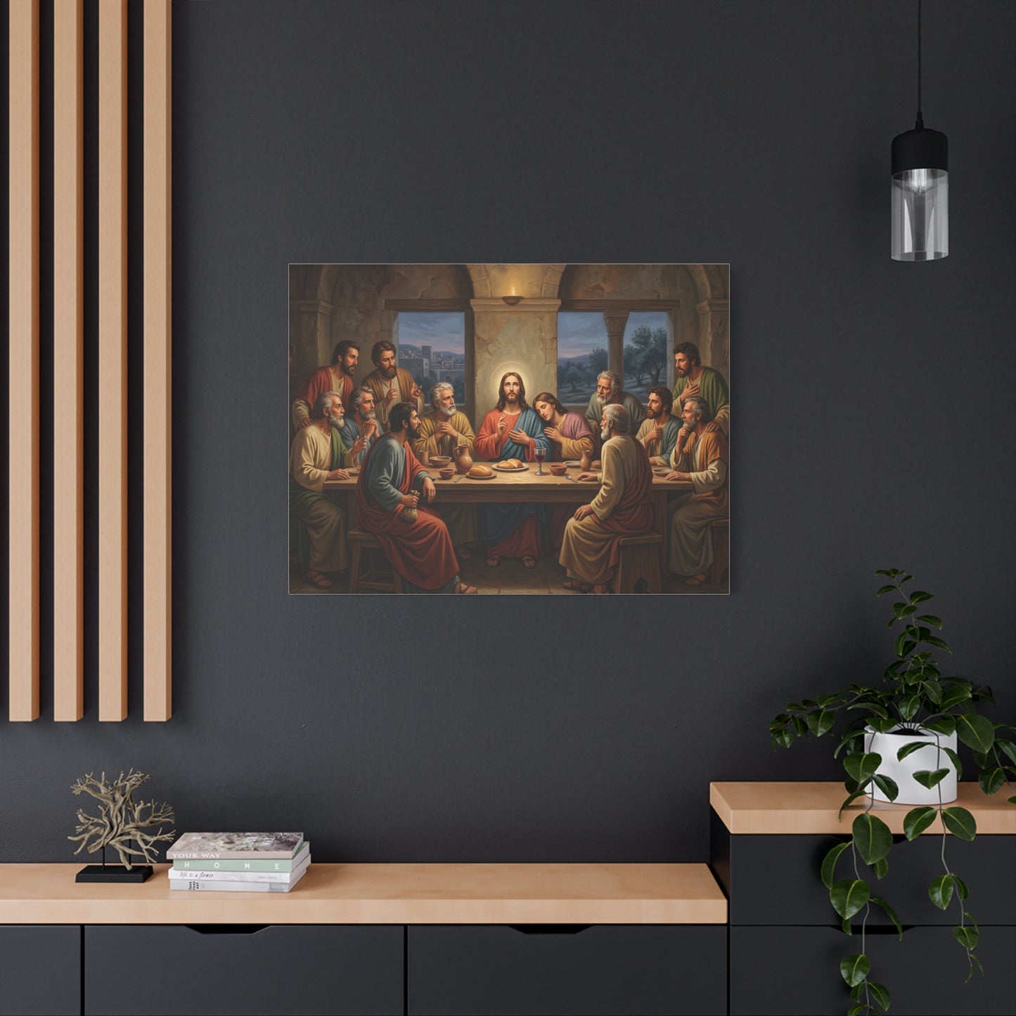 Cool Last Supper Canvas Wall Art Print Large Religious Biblical Faith Home Decor Christian Wall Art Ready to Hang for Living Room