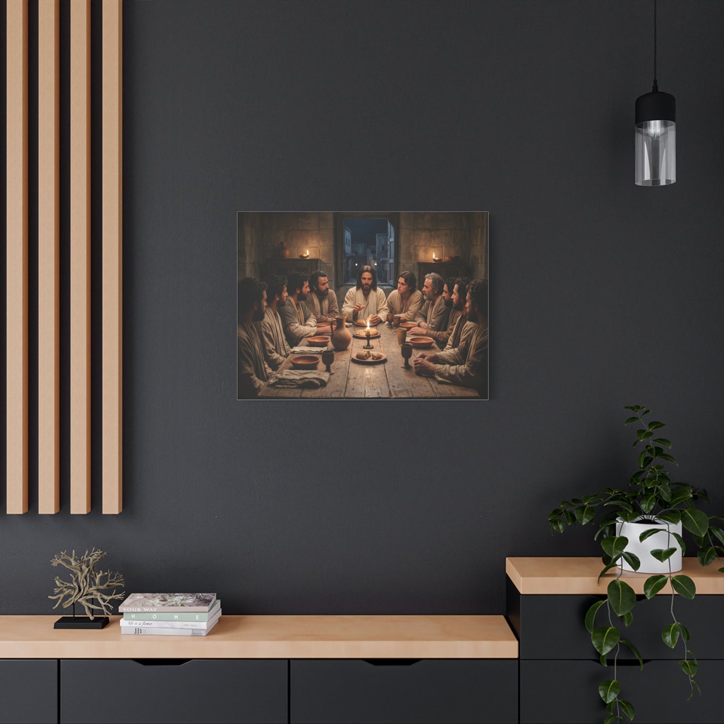 Cool Last Supper Canvas Wall Art Print Large Religious Biblical Faith Home Decor Christian Wall Art Ready to Hang for Living Room