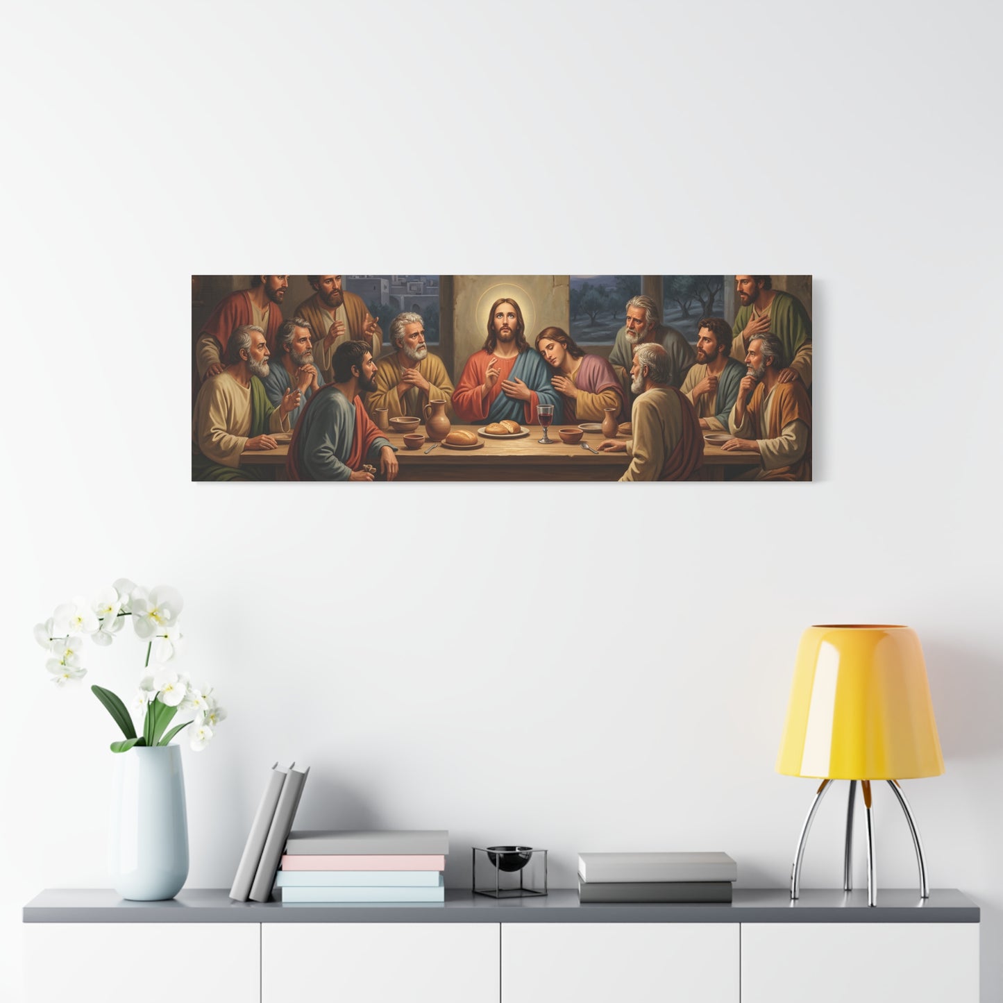 Cool Last Supper Canvas Wall Art Print Large Religious Biblical Faith Home Decor Christian Wall Art Ready to Hang for Living Room