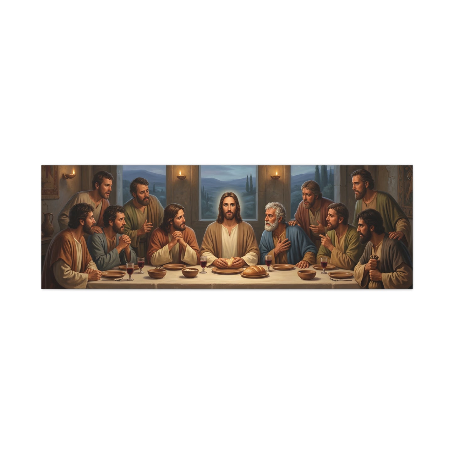Cool Last Supper Canvas Wall Art Print Large Religious Biblical Faith Home Decor Christian Wall Art Ready to Hang for Living Room