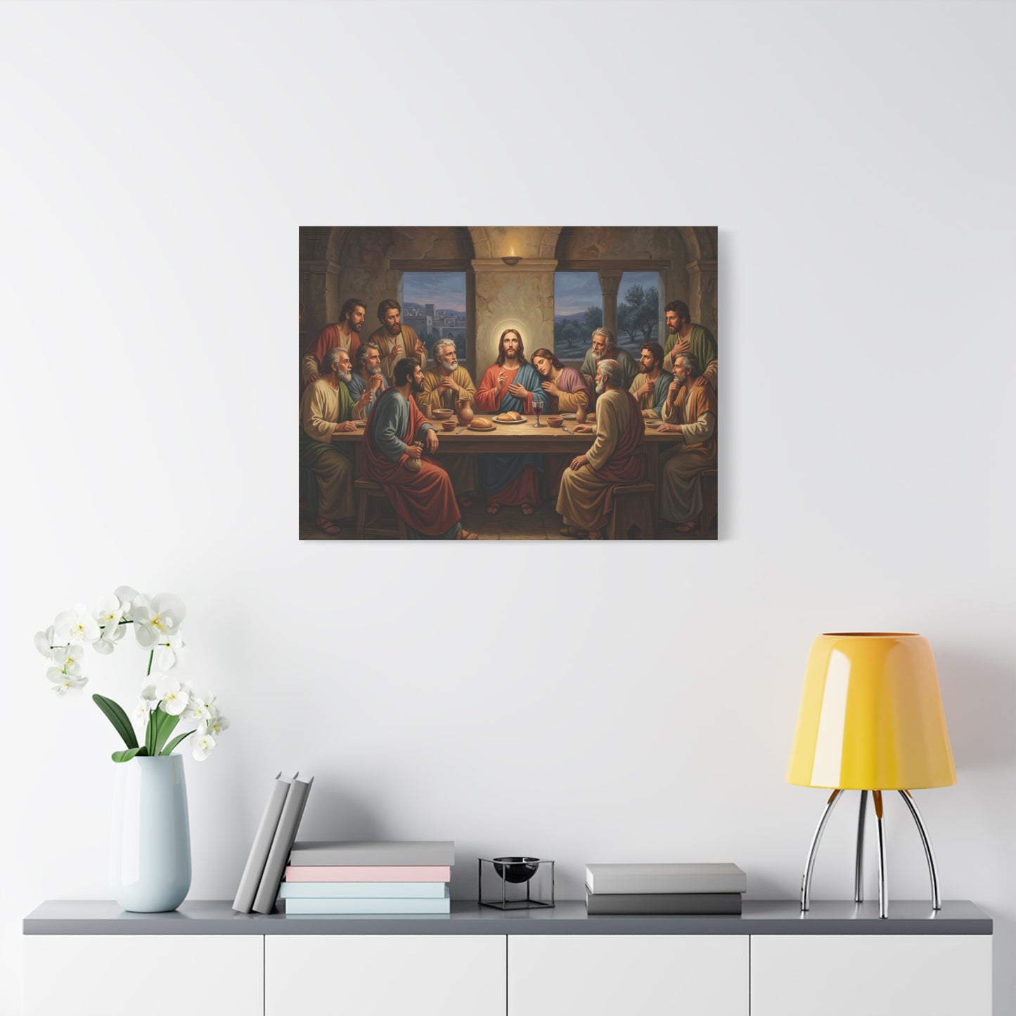 Cool Last Supper Canvas Wall Art Print Large Religious Biblical Faith Home Decor Christian Wall Art Ready to Hang for Living Room
