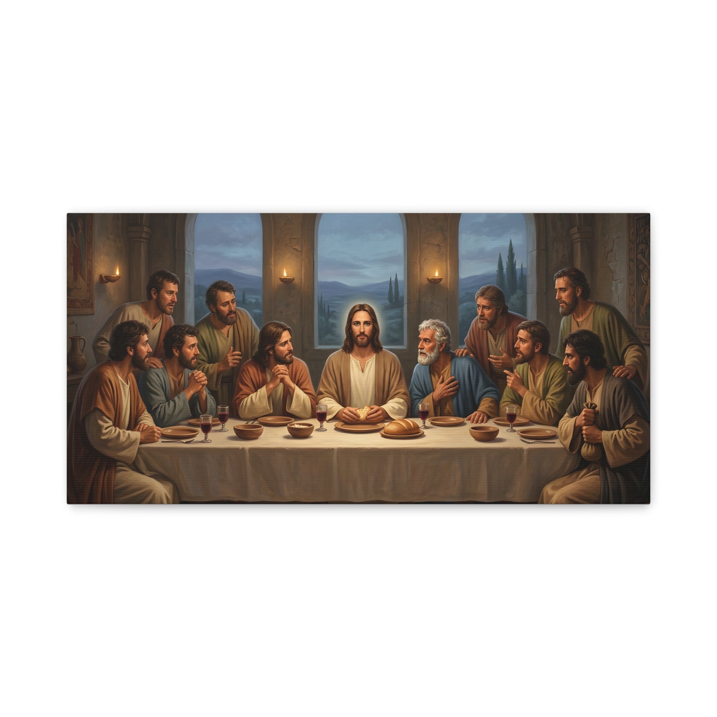 Cool Last Supper Canvas Wall Art Print Large Religious Biblical Faith Home Decor Christian Wall Art Ready to Hang for Living Room