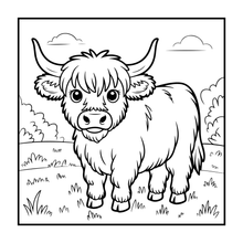 Load image into Gallery viewer, Highland Cow Coloring Book Gift for Adults Kids Boys Girls Teens: Single Sided Pages 25 Designs Cozy Cow Coloring Book for Children
