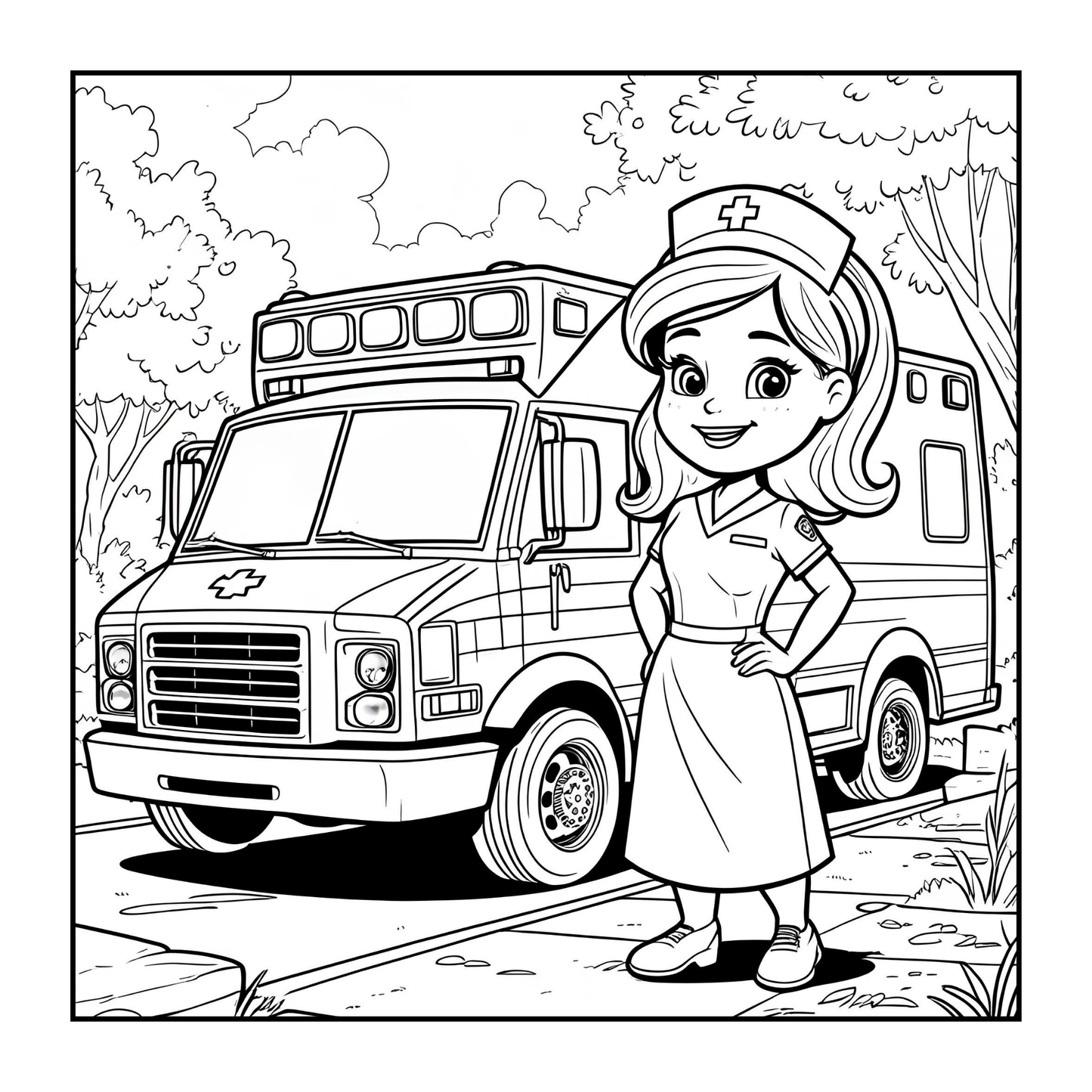 Nurse Coloring Book Gift for Adults Men Women Kids Young Boys Girls Teens 50 Pages Single Sided Hospital Nurse Coloring Activity Book