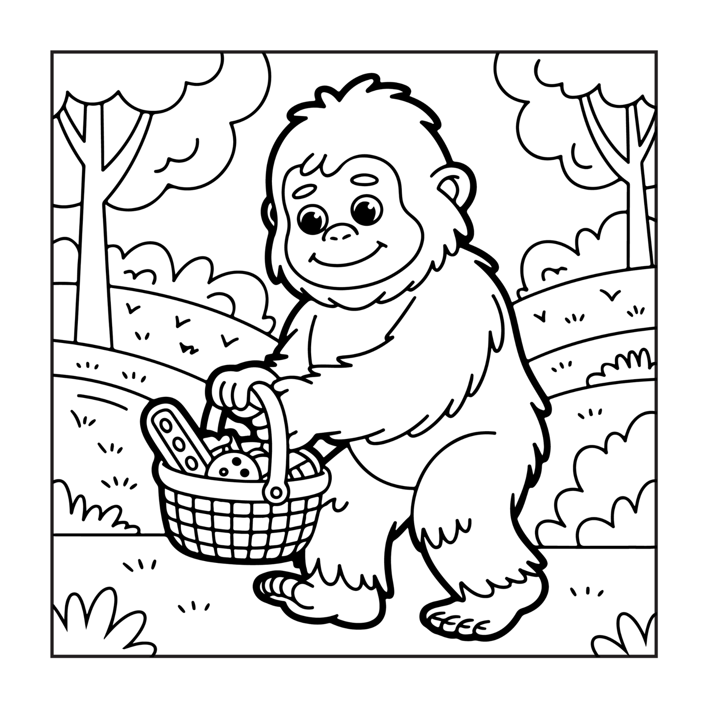 Cute Bigfoot Sasquatch Coloring Book Gift for Adults Kids Boys Girls Teens Cool Funny Bigfoot Mythical Creature Coloring Activity Book