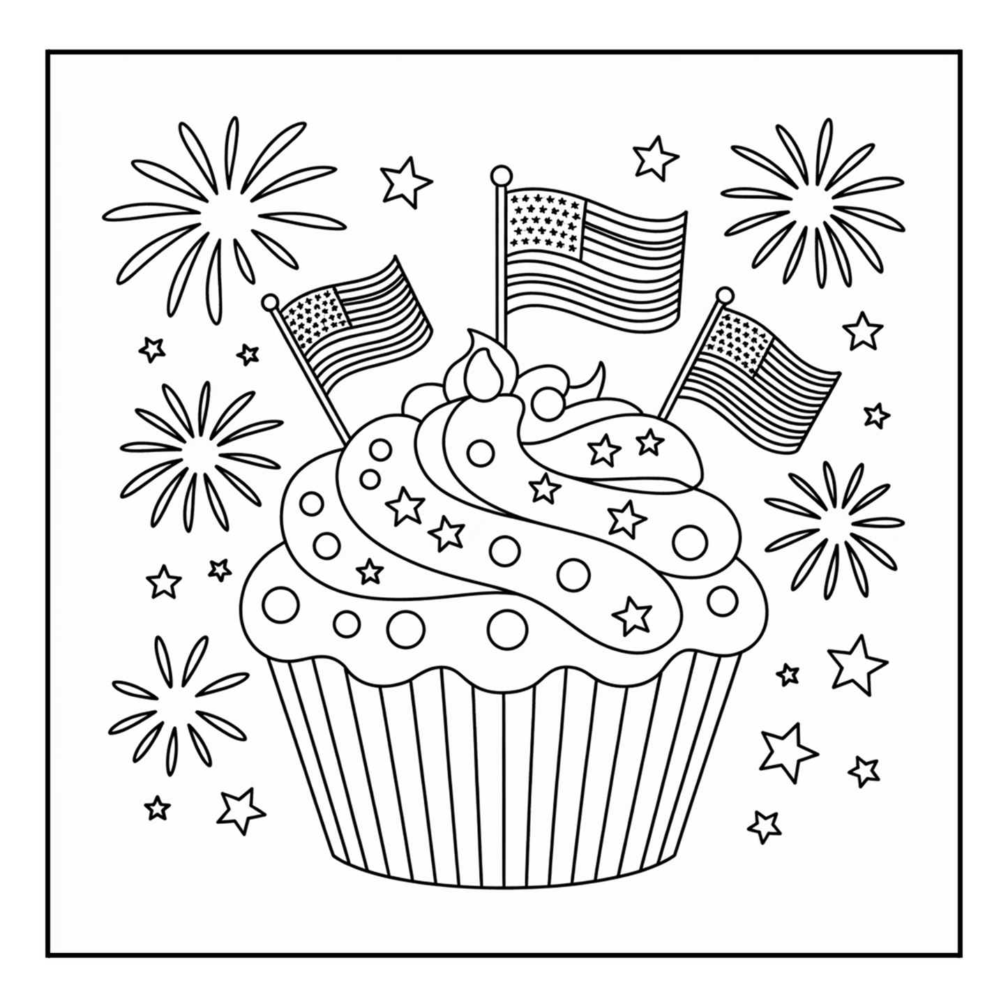 4th of July Independence Day Coloring Book Gift for Kids Boys Girls Young Teens 50 Pages Single Sided 4th of July Coloring Activity Sheets