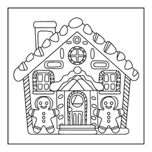 Load image into Gallery viewer, Christmas Gingerbread House Coloring Book Cute Holiday Gingerbread Homes for Kids Teens Adults Easy Cozy Winter Coloring Pages
