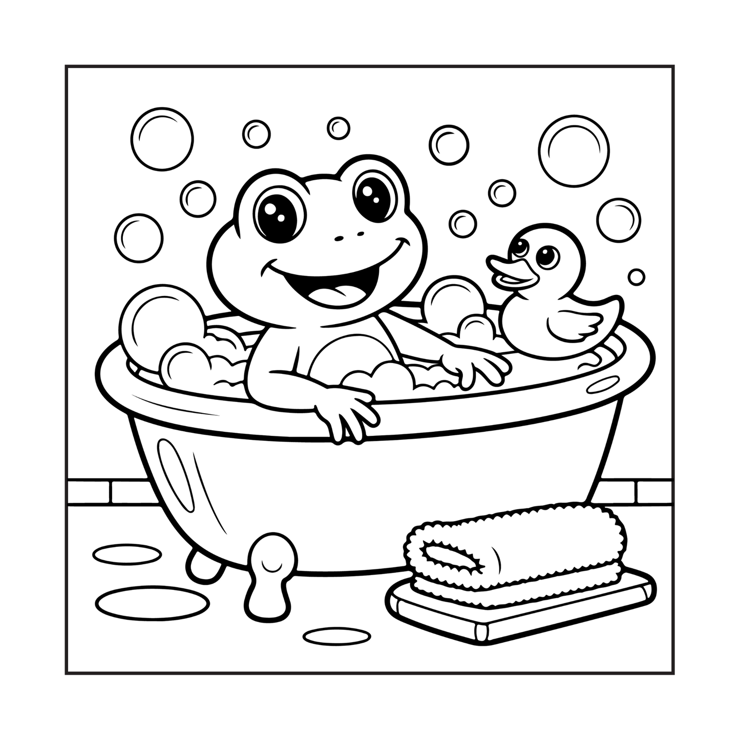 Cute Cozy Frog Froggy Days Coloring Book Gift Adults Men Women Kids Boys Girls Teens Cool Kawaii Whimsical Frog Toad Animal Coloring Book
