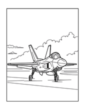 Load image into Gallery viewer, Military Jet Fighter Plane Coloring Book for Kids Adults Boys Girls: 50 Pages Single Sided F-35 Lightning Fighter Jet Airplane Coloring Book
