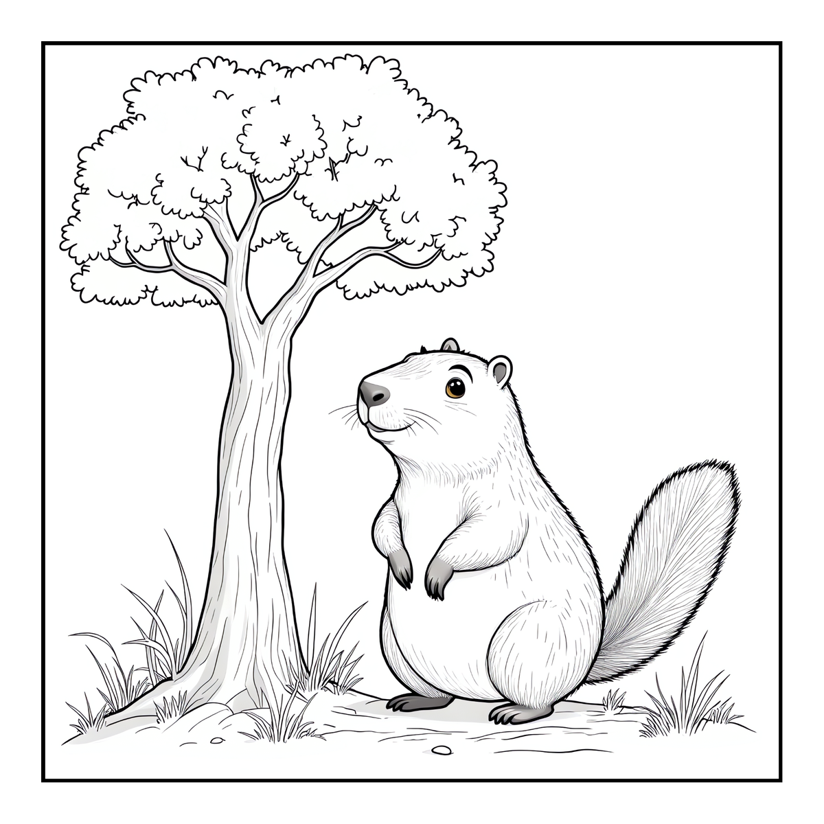Cute Cozy Funny Capybara Animal Coloring Book Gift for Adults Kids Boys Girls Teens: Single Sided Bold and Easy Cool Capybara Coloring Book