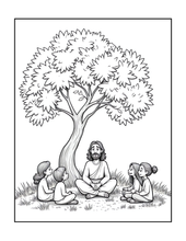 Load image into Gallery viewer, Christian Coloring Book for Adults Kids Boys Girls Teens, Bold and Easy Bible Story Designs, Single Sided Jesus Faith Devotional Gift
