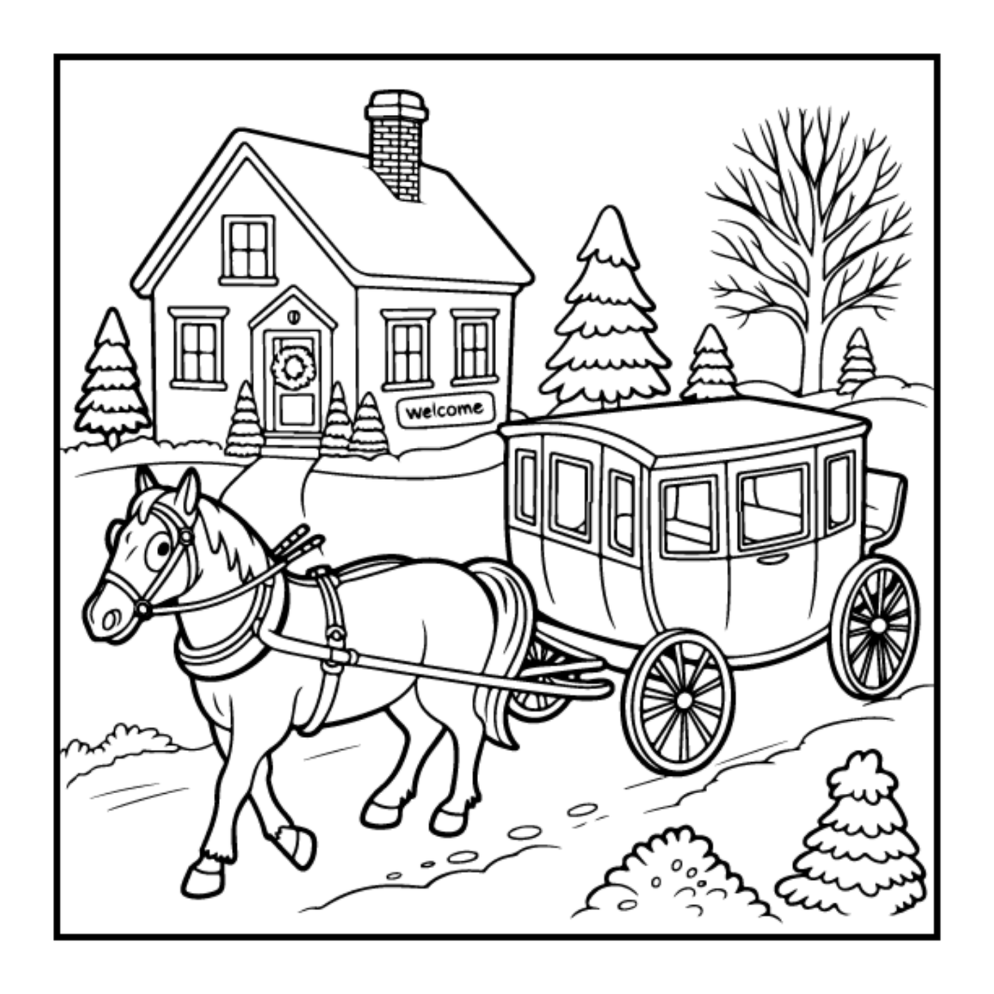 Kawaii Cozy Christmas Coloring Book for Adults Kids Boys Girls Teens Bold and Easy Merry Christmas Activity Coloring Sheets Winter Season