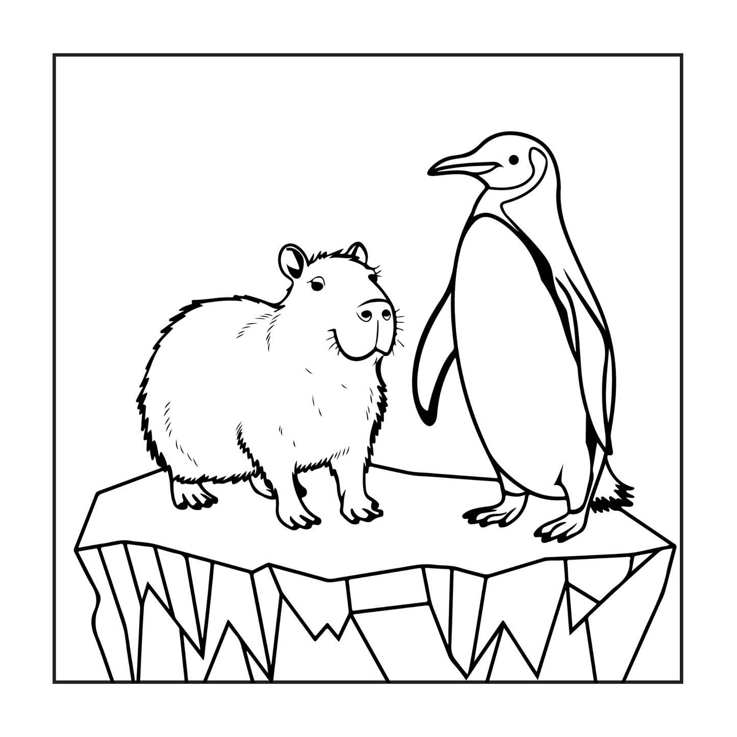 Funny Cute Capybara Animal Coloring Book Gift for Adults Kids Boys Girls Teens 50 Pages Single Sided Bold and Easy Capybara Coloring Pages