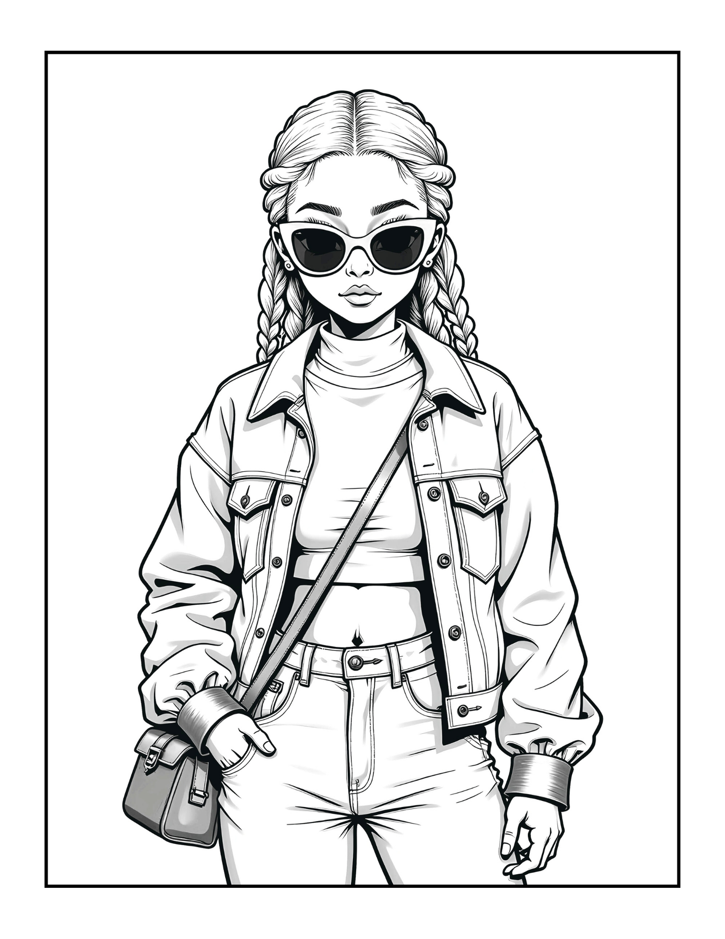 50 Pages Single Sided Cute Japanese Anime Manga Fashion Model Girls Coloring Book Gift for Adults Men Women Kids Young Boys Girls Teens