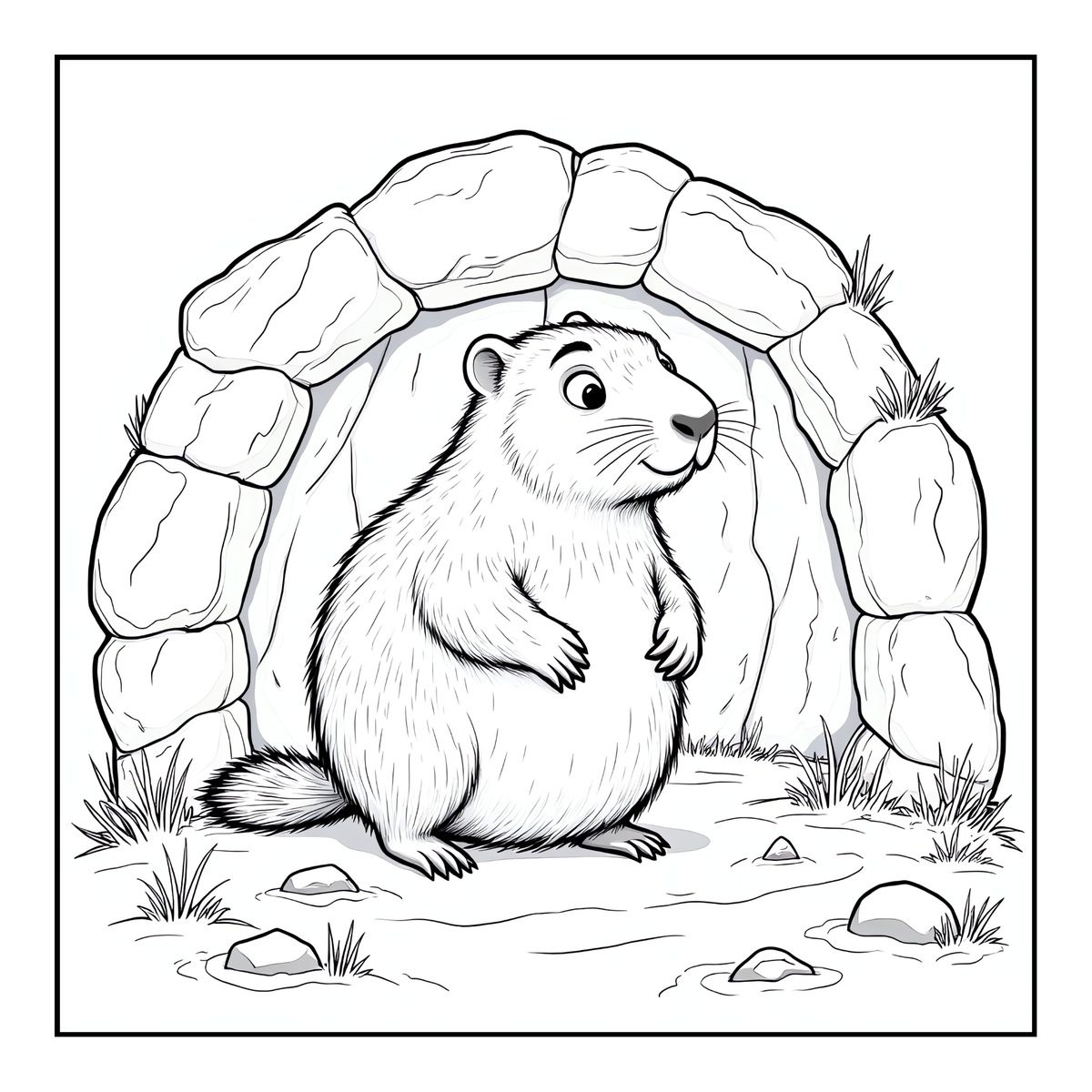 Cute Cozy Funny Capybara Animal Coloring Book Gift for Adults Kids Boys Girls Teens: Single Sided Bold and Easy Cool Capybara Coloring Book