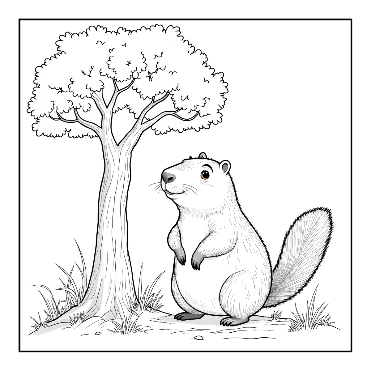 Cute Cozy Funny Capybara Animal Coloring Book Gift for Adults Kids Boys Girls Teens: Single Sided Bold and Easy Cool Capybara Coloring Book