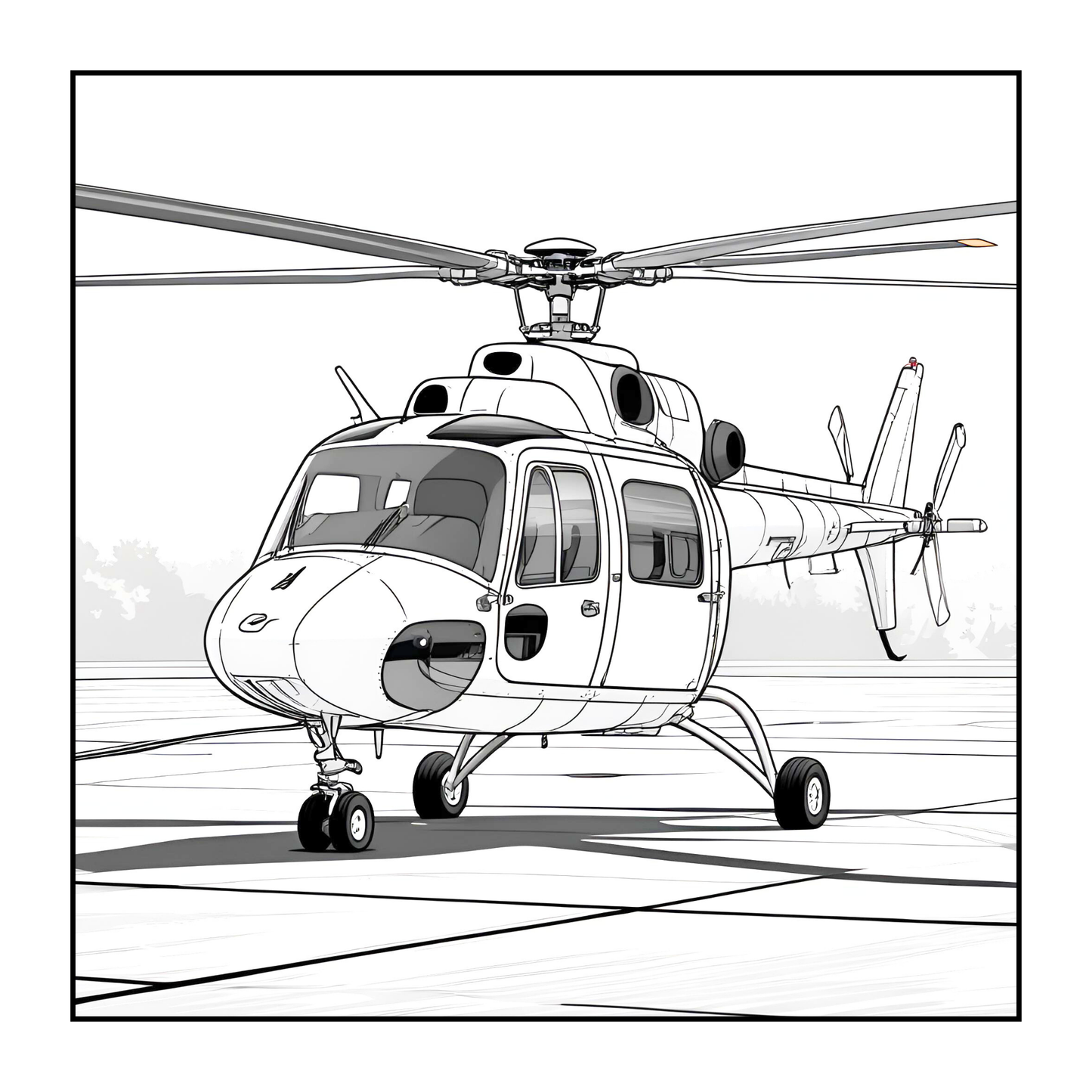 Helicopter Coloring Book Gift for Adults Kids Boys Girls Teens Bold and Easy 50 Pages Single Sided Coloring Activity Book for Children