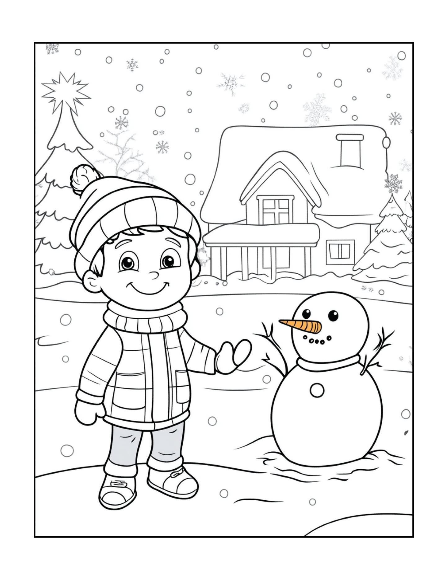 50 Pages Christmas Coloring Book Gift for Adults Men Women Kids Boys Girls Children Cozy Winter Cute Santa Claus Easy Coloring Activity Book