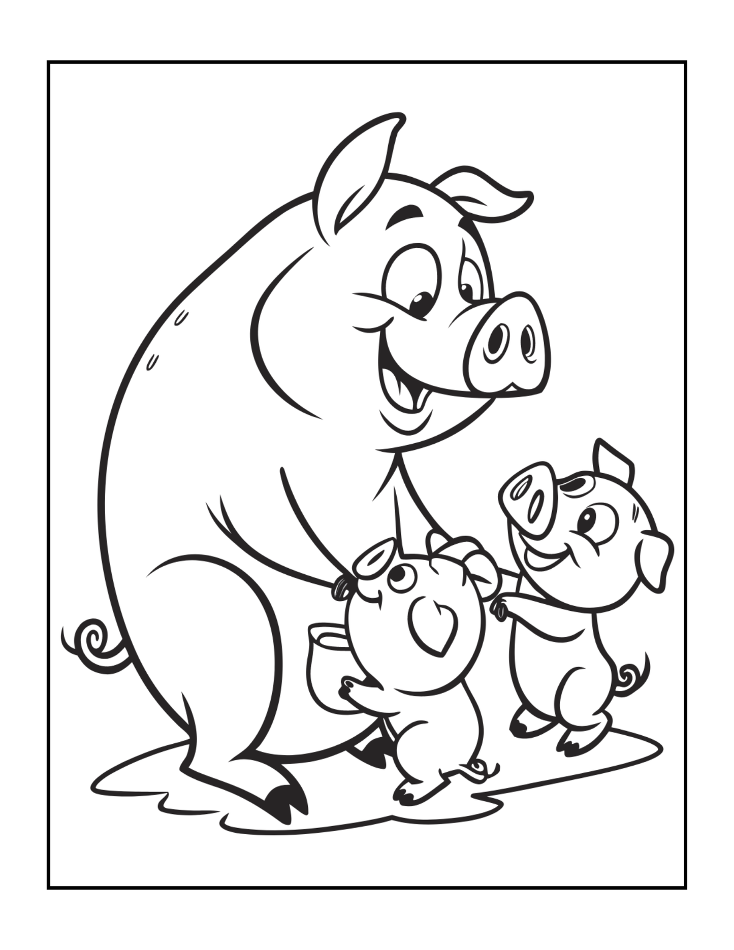 50 Pages Single Sided Cute Pig Coloring Book Gift for Adults Men Women Kids Young Boys Girls Teens Cool Piggy Coloring Activity Book