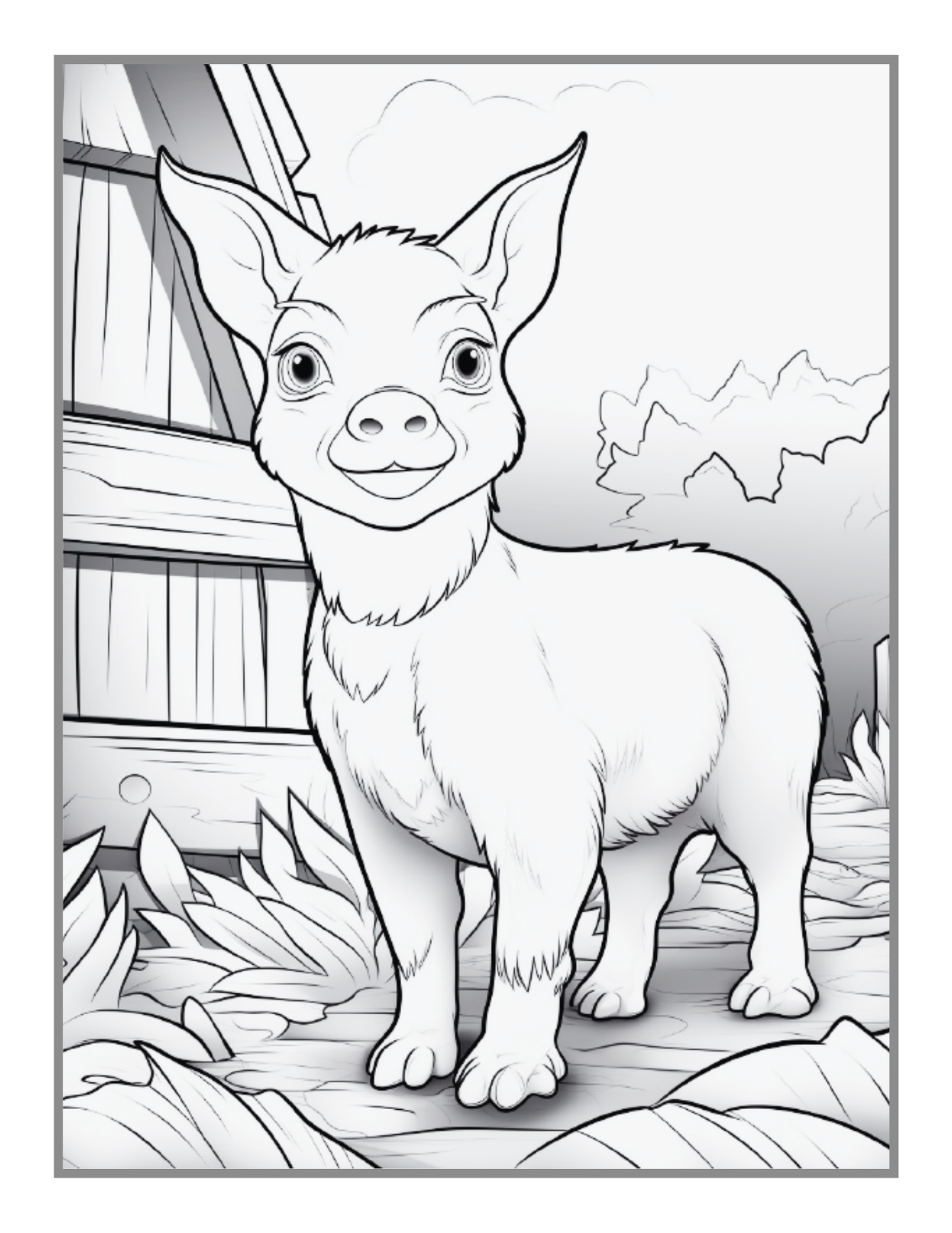 50 Pages Cute Farm Animals Coloring Book Gift for Adults Kids Men Women Boys Girls Children Country Farm Animals Cow Sheep Coloring Sheets