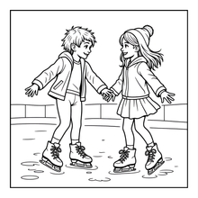 Load image into Gallery viewer, Ice Skating Coloring Book Kids Adults, Winter Sports Figure Skate Activity Coloring Pages, Gift for Skaters Hockey Fans
