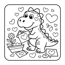 Load image into Gallery viewer, Cute Dinosaur Coloring Book Gift for Adults Kids Men Women Boys Girls Teens: Single Sided Dino Coloring Activity Sheets Book for Children
