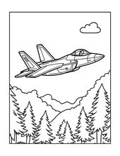 Load image into Gallery viewer, Military Jet Fighter Plane Coloring Book for Kids Adults Boys Girls: 50 Pages Single Sided F-35 Lightning Fighter Jet Airplane Coloring Book
