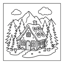 Load image into Gallery viewer, Christmas Gingerbread House Coloring Book Cute Holiday Gingerbread Homes for Kids Teens Adults Easy Cozy Winter Coloring Pages
