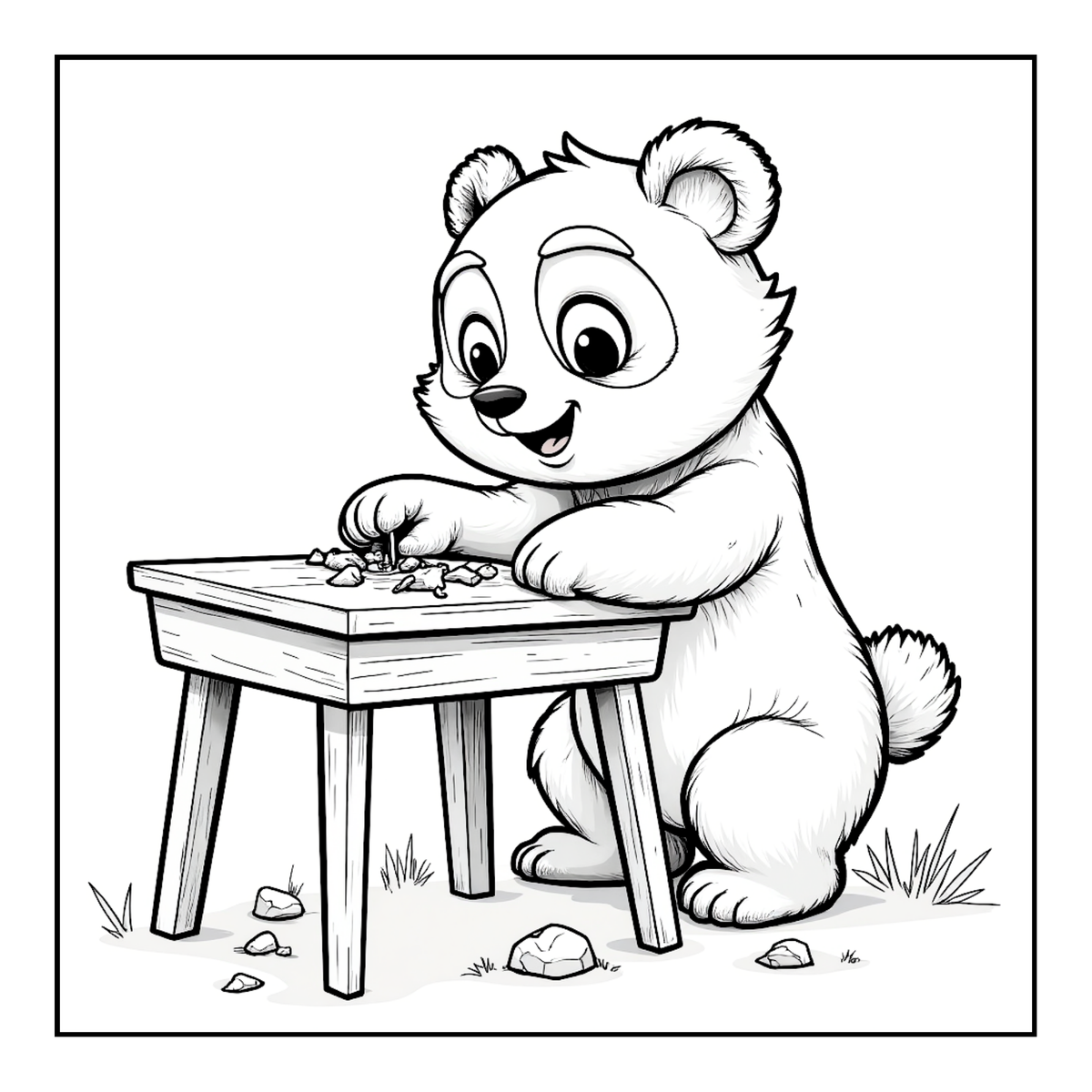 Cute Cozy Panda Bear Animal Coloring Book Gift for Adults Kids Boys Girls Teens: Single Sided Bold and Easy Cool Panda Bear Coloring Book
