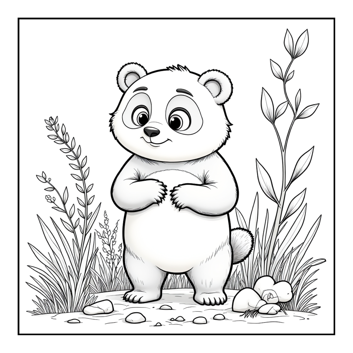 Cute Cozy Panda Bear Animal Coloring Book Gift for Adults Kids Boys Girls Teens: Single Sided Bold and Easy Cool Panda Bear Coloring Book