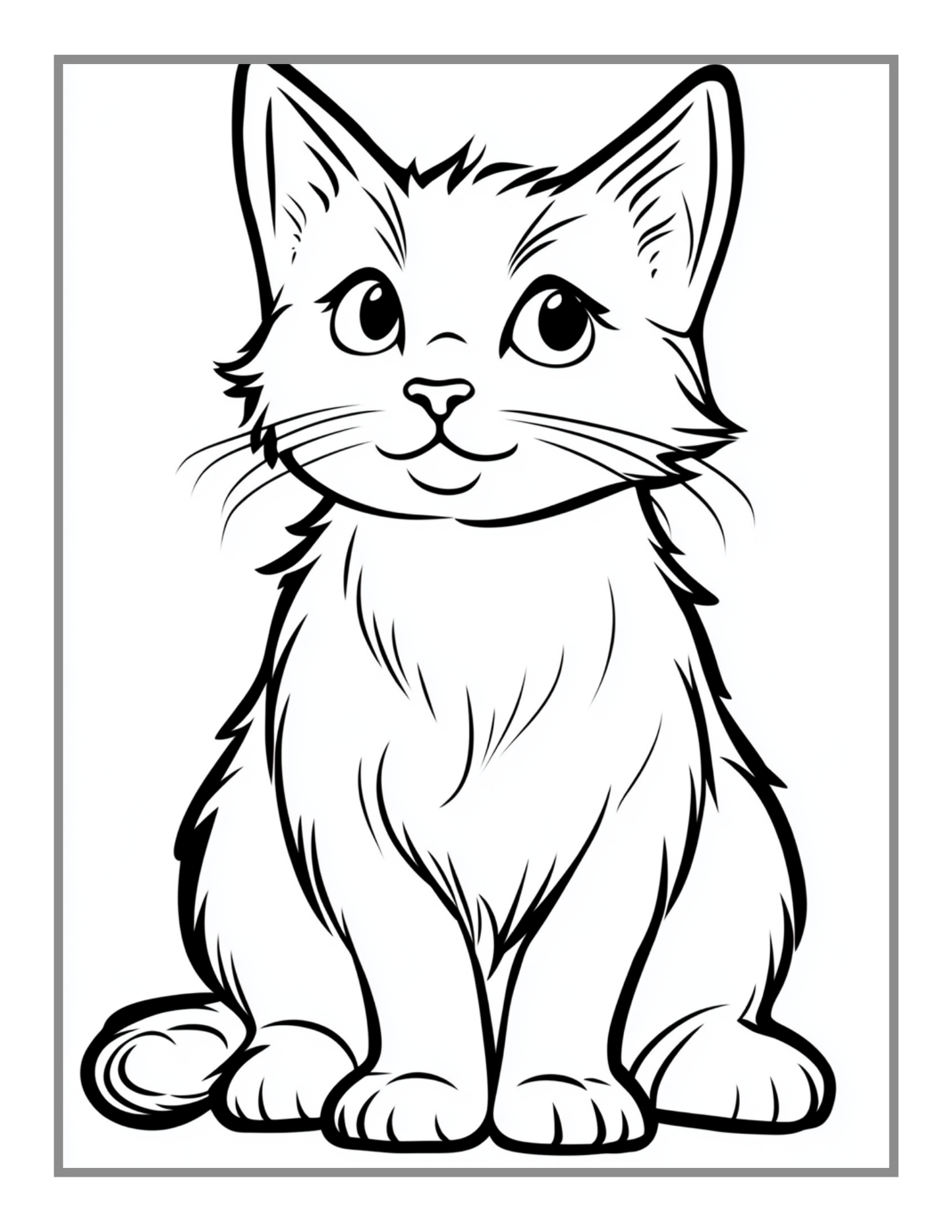 50 Pages Cute Cozy Cat Kitten Kitty Coloring Book Gift for Cat Lover Pet Owner Men Women Adults Kids Boys Girls Stress Relief Relaxation