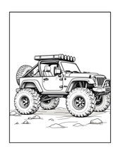 Load image into Gallery viewer, Printed Car Coloring Book for Kids Adults 25 Easy Vehicle Designs Physical Auto Activity Book Single Sided Pages Race Cars Off Road
