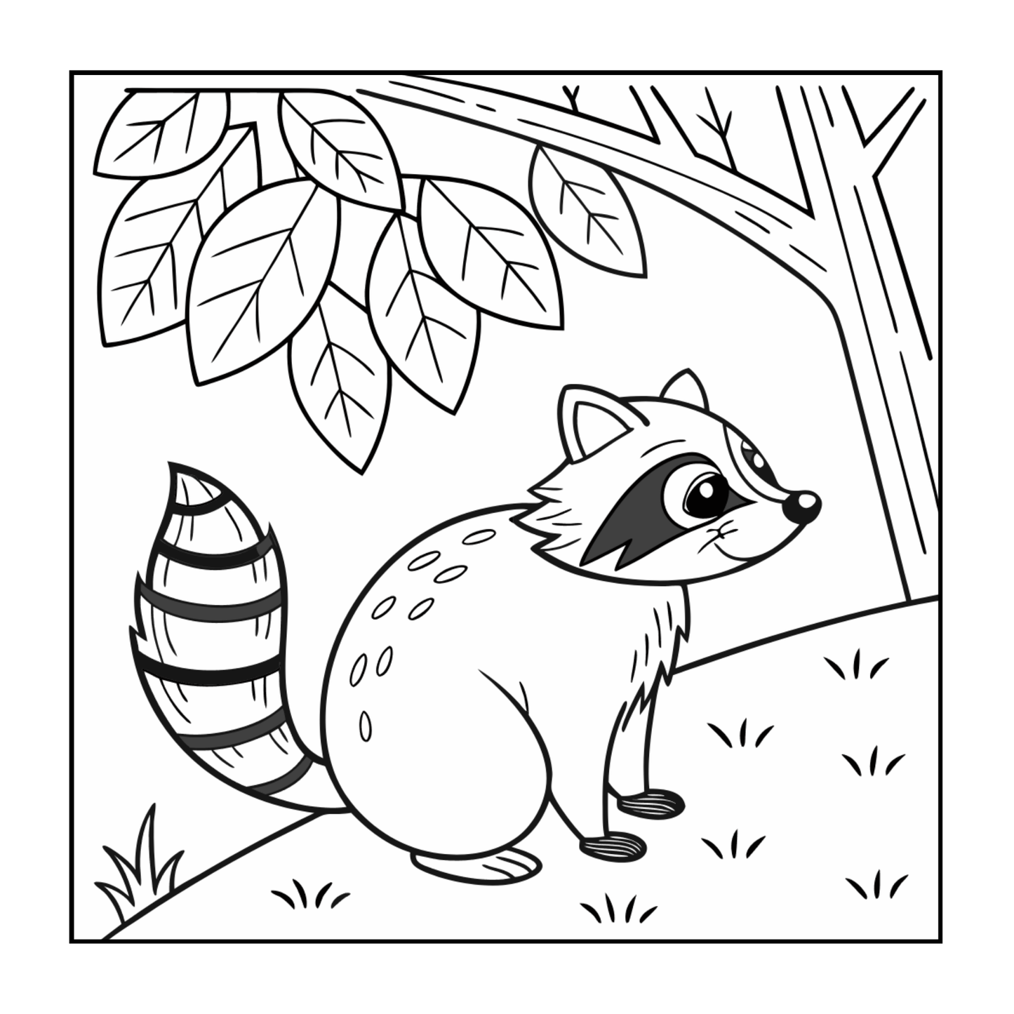 Cute Cozy Raccoon Animal Coloring Book Gift for Adults Kids Boys Girls Teens Bold and Easy Raccoon Coloring Activity Book for Children