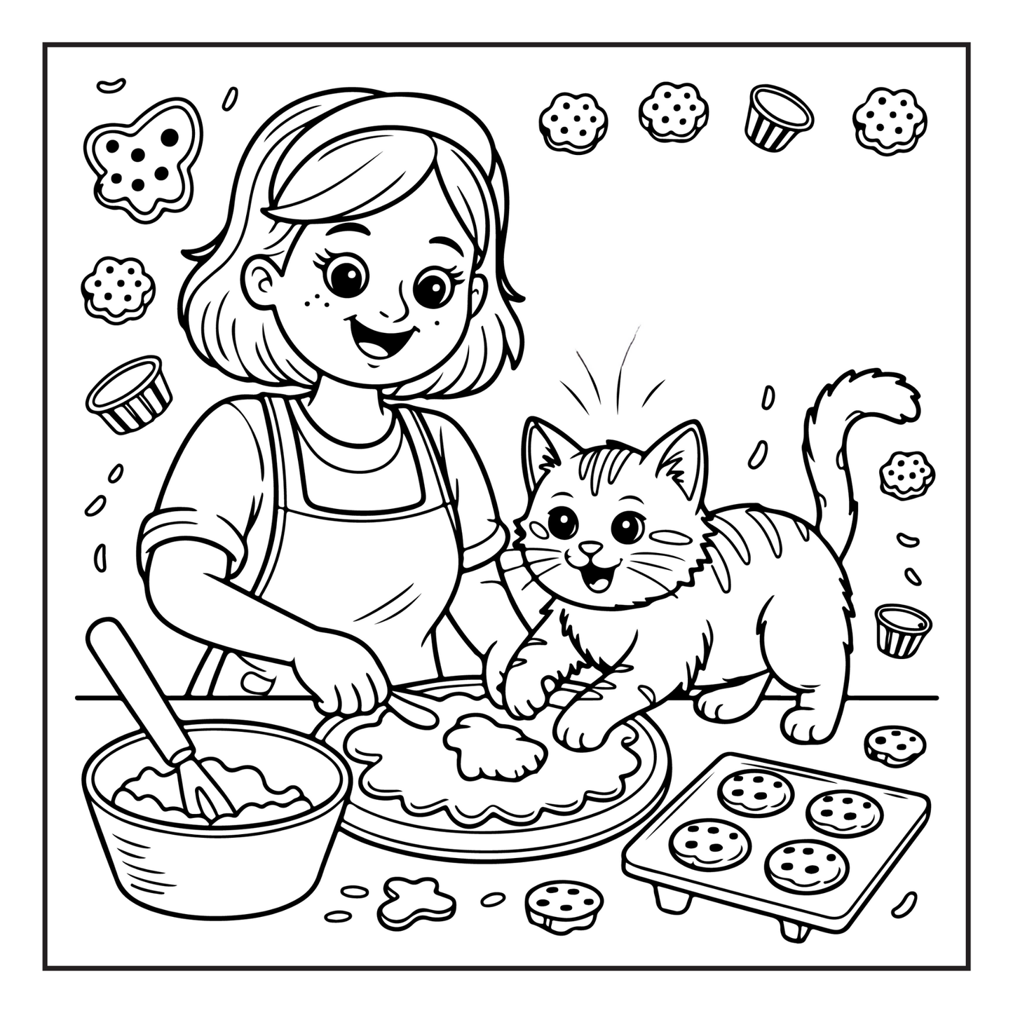 Cute Cat Mom Coloring Book for Adults Men Women Kids Boys Girls Young Teens Cozy Kitten Kitty Mom Coloring Activity Book for Cat Lovers