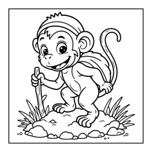 Load image into Gallery viewer, Cute Monkey Coloring Book for Kids Adults Fun Zoo Animal Pages, Stress Relief Creative Activity Coloring Book
