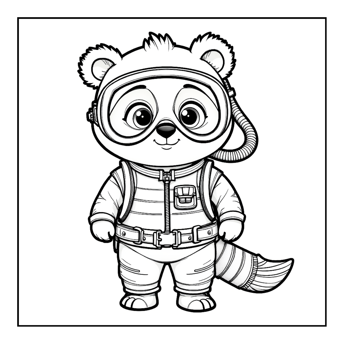Cute Cozy Panda Bear Animal Coloring Book Gift for Adults Kids Boys Girls Teens: Single Sided Bold and Easy Cool Panda Bear Coloring Book